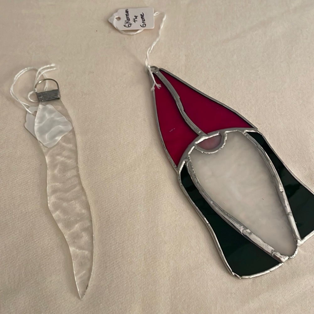 Set of 2 stain glass ornaments